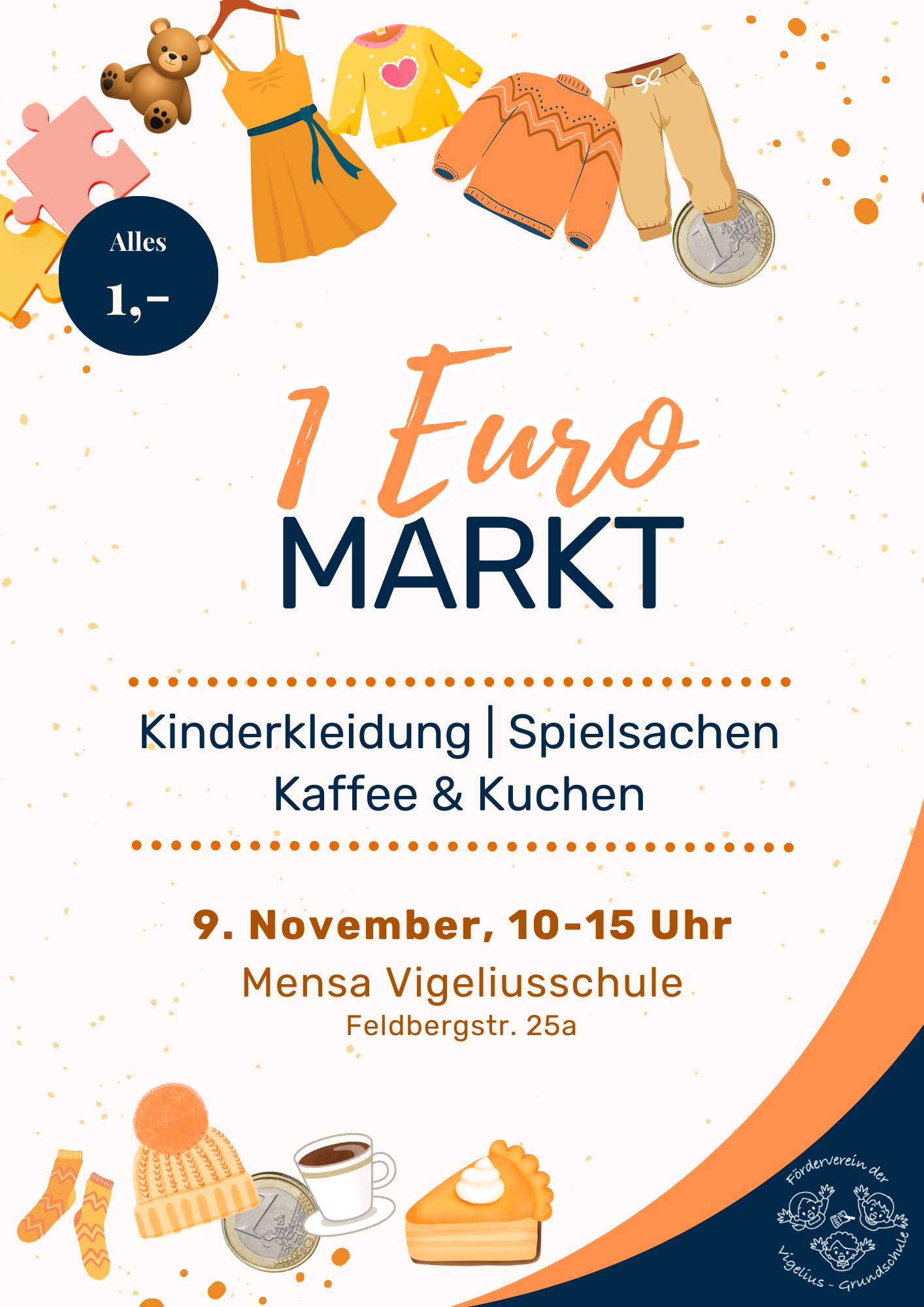 Flyer 1 Euro Markt am 09. November 2024 Freiburg Vigeliusschule