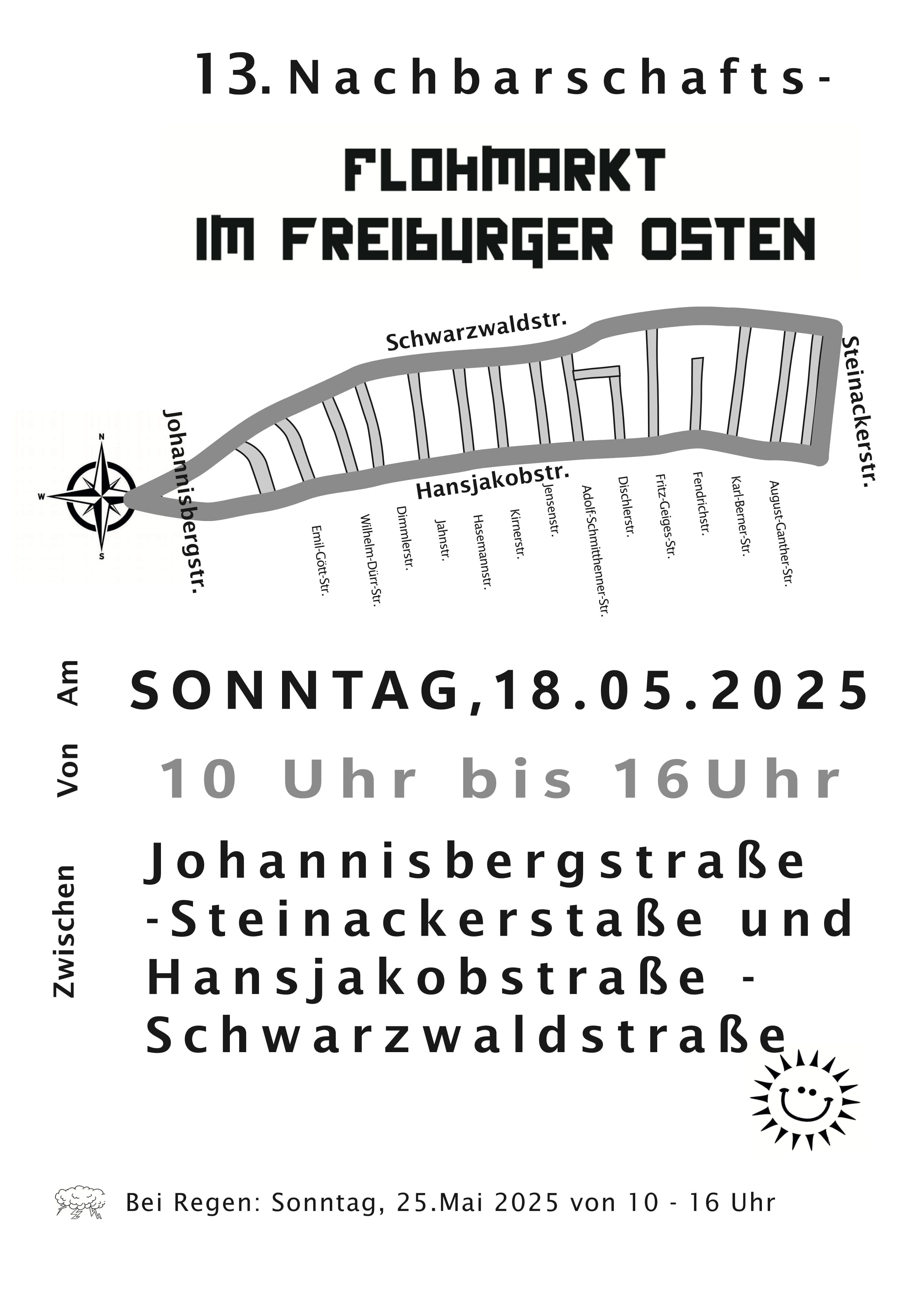 Plakat Nachbarschaftsflohmarkt im Freiburger Osten