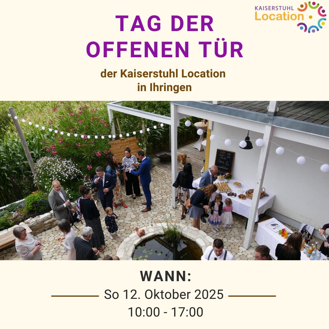 Flyer Tag der offenen Tür in der Kaiserstuhl Location in Ihringen