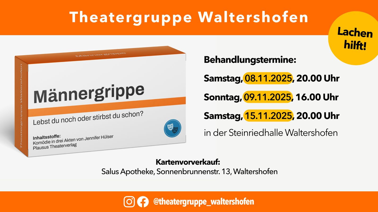 Flyer Männergrippe Theatergruppe Waltershofen
