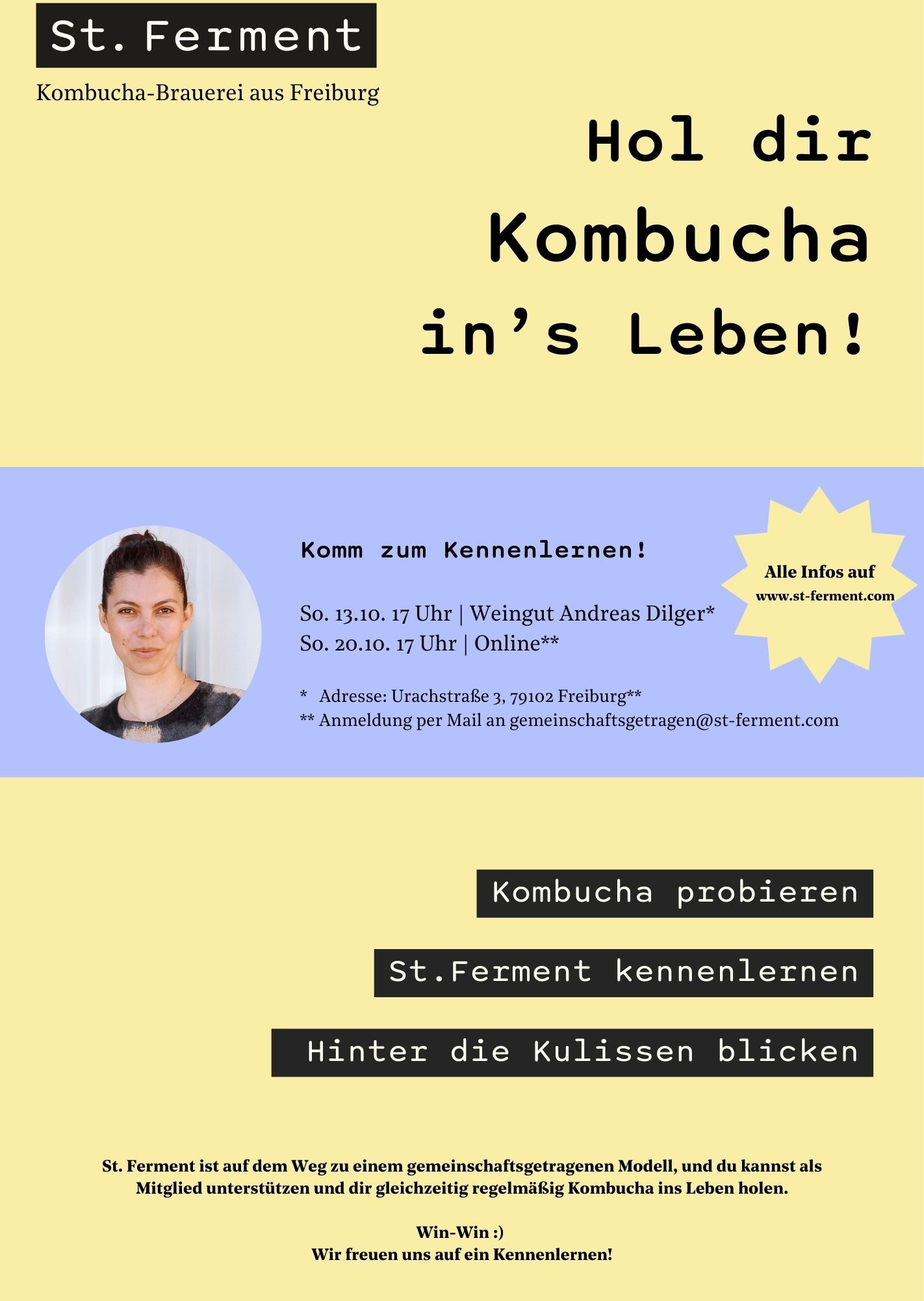 Flyer St. Ferment Kombucha kennenlernen