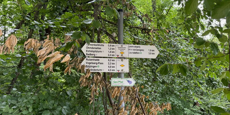 Wegweiser am Parkplatz Eichelspitzturm