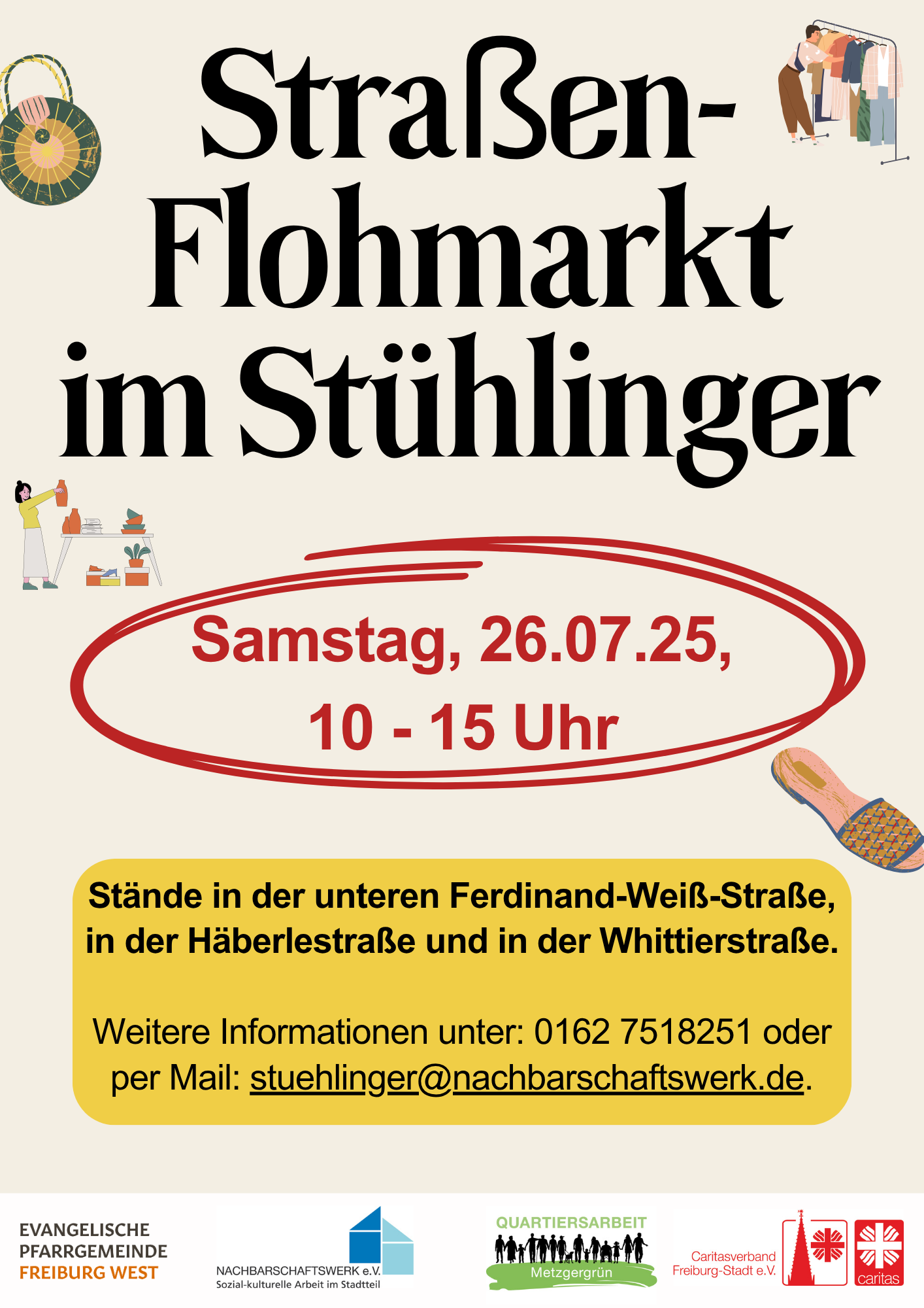 Flyer Straßenflohmarkt im Stühlinger und Metzgergrün