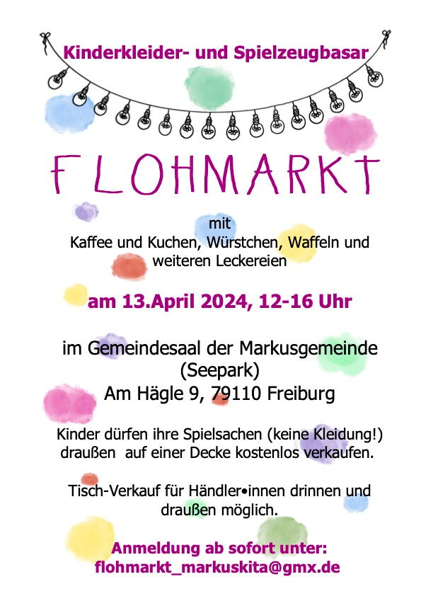 Flyer Flohmarkt 2024 in der Markusgemeinde Freiburg