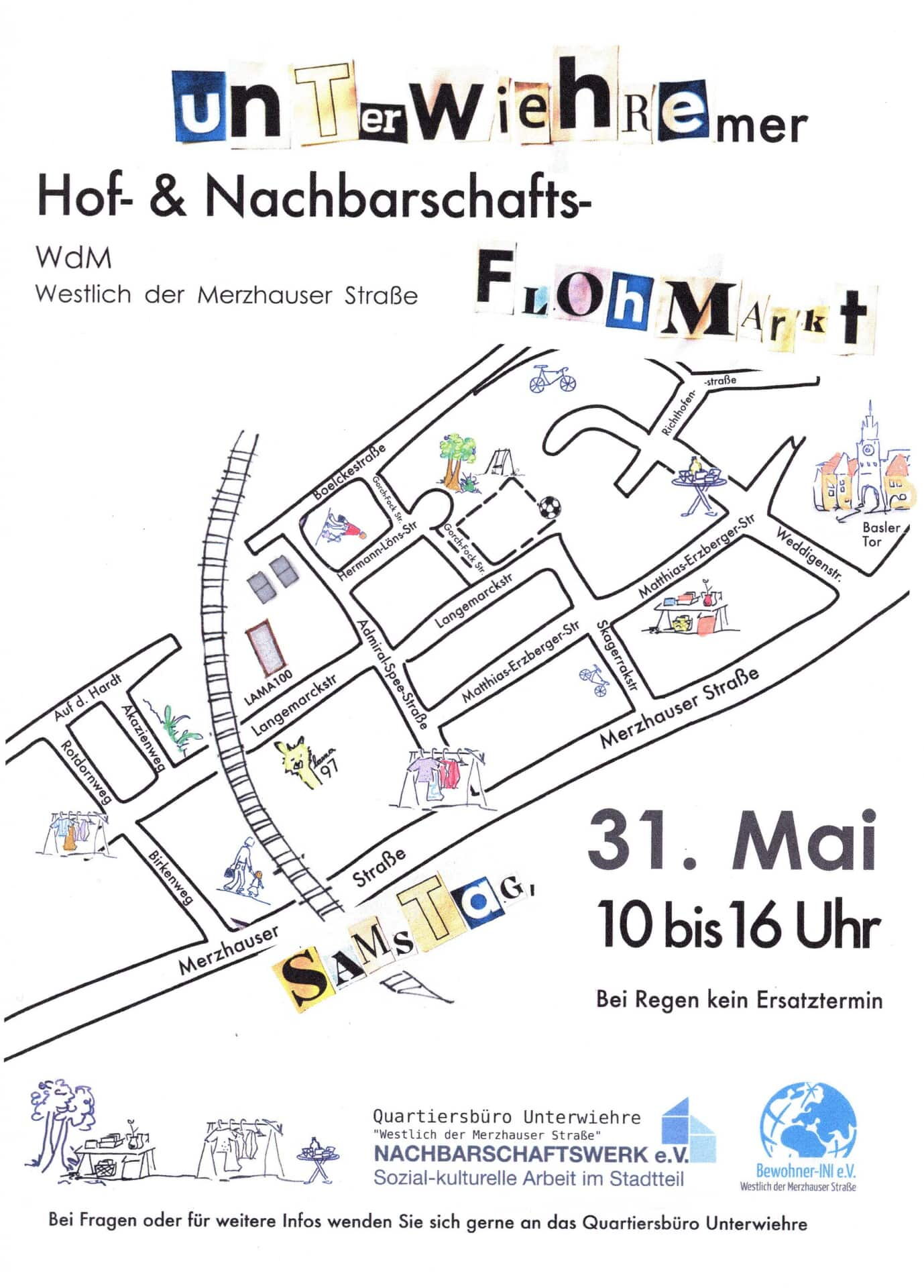 Plakat Unterwiehremer Hof- & Nachbarschaftsflohmarkt 2025