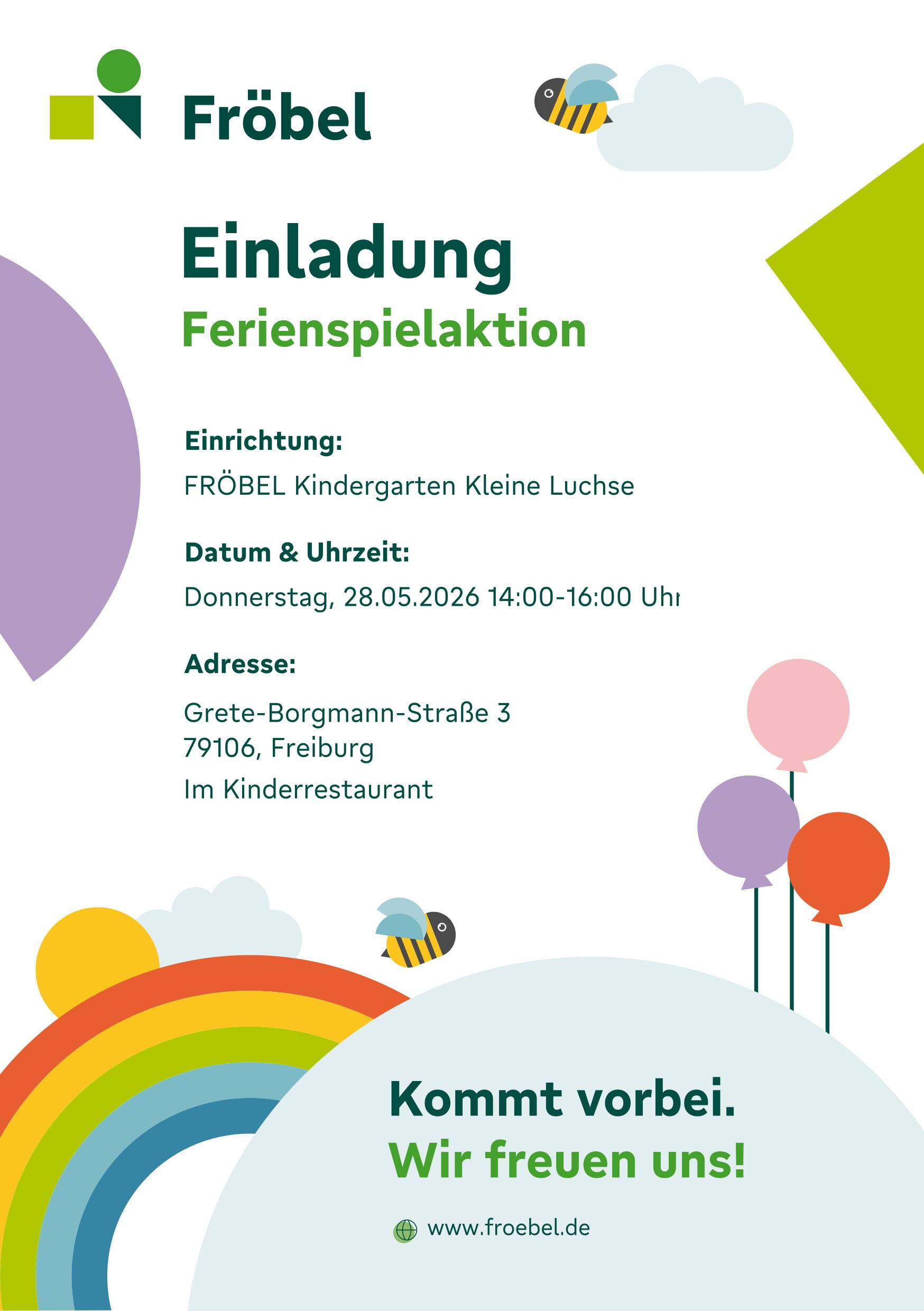 Ferienspielaktion - Sommerküche FRÖBEL Kindergarten