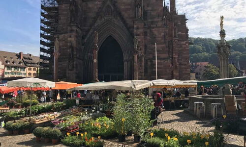 Münstermarkt vor dem Freiburger Münster