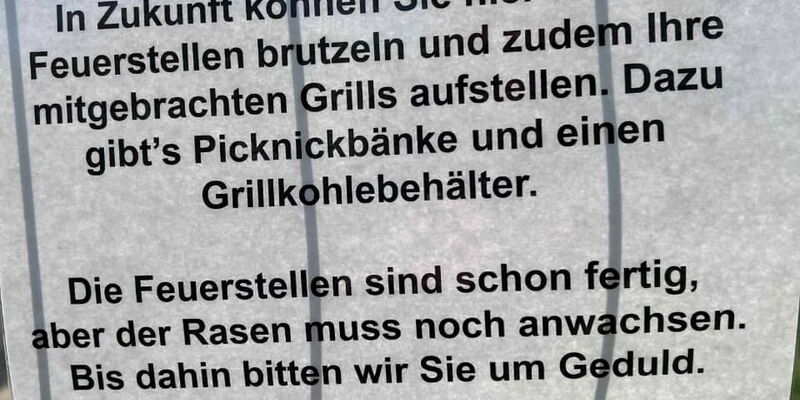 Grillzone Eröffnung > Hinweis