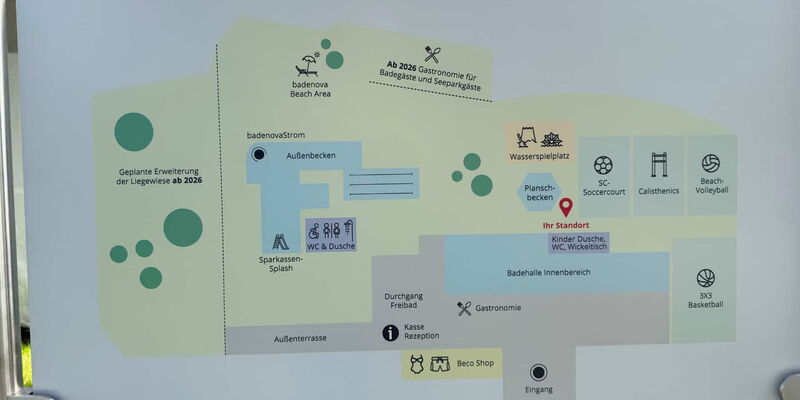 Lageplan im Außenbereich des Westbad