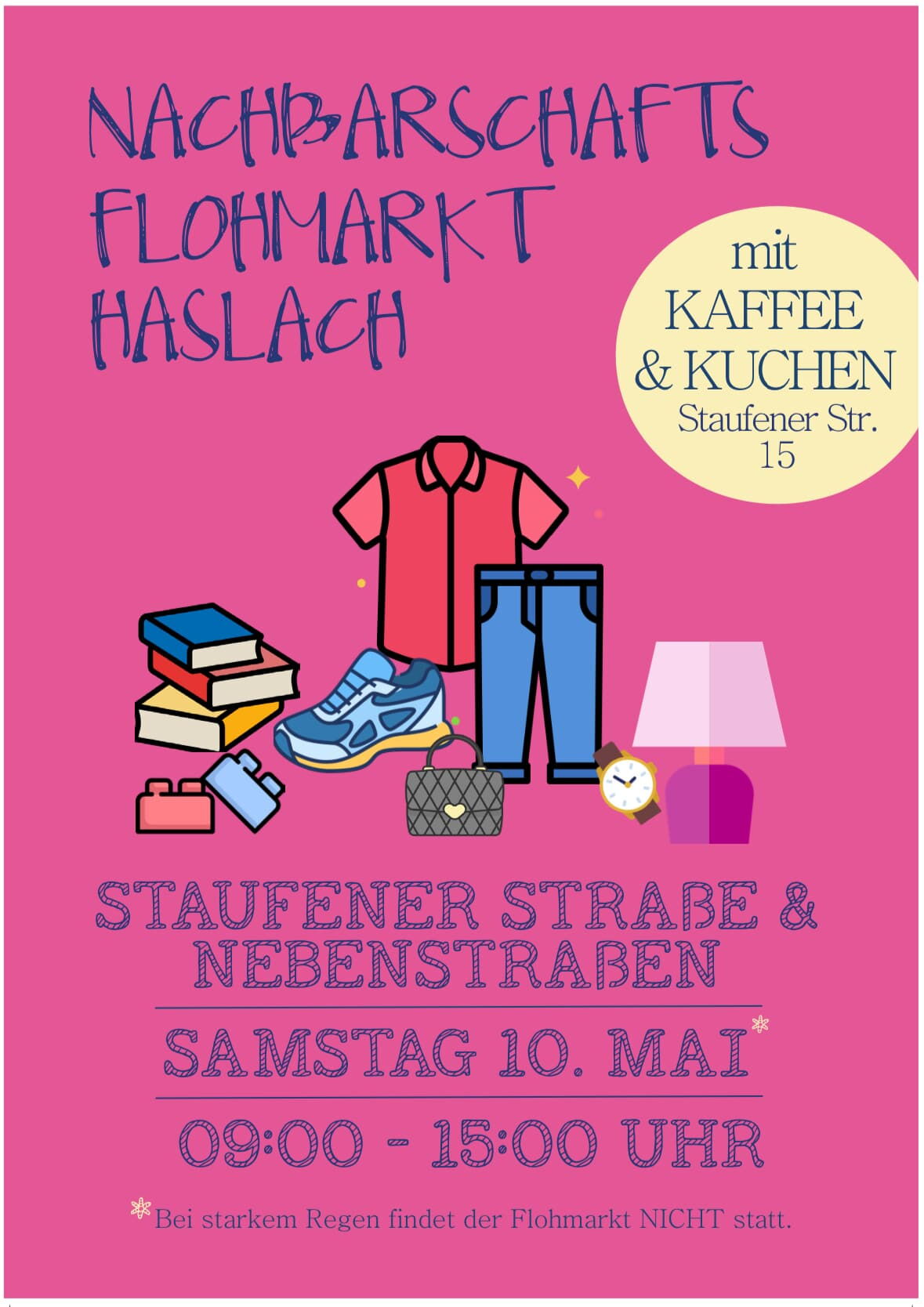 Flyer Nachbarschaftsflohmarkt Freiburg-Haslach 2025