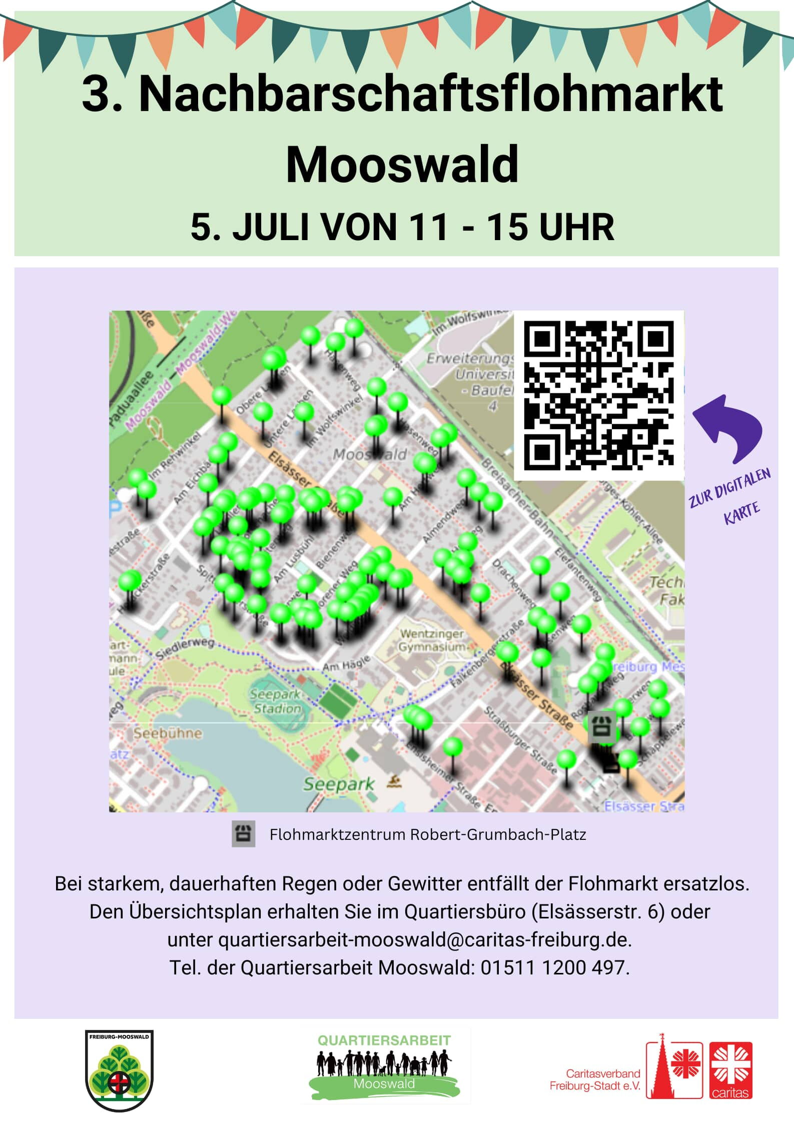 Plakat 3. Nachbarschaftsflohmarkt Mooswald