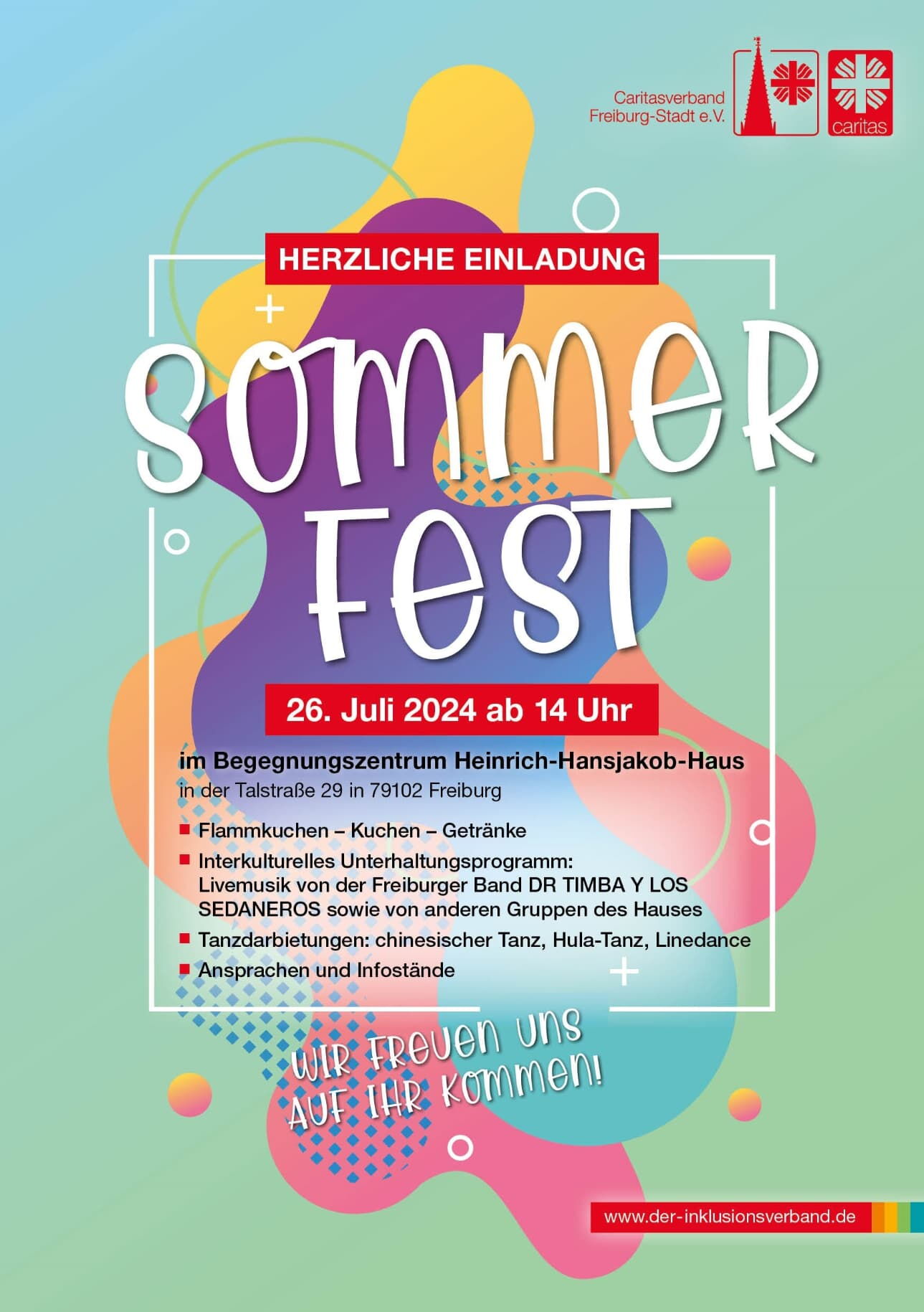 Flyer Sommerfest im Heinrich-Hansjakob-Haus in Freiburg (Wiehre)